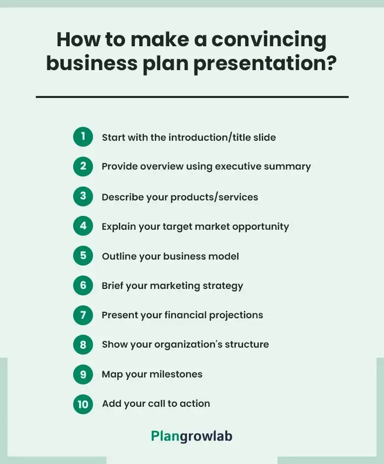 how to make a convincing business plan presentation