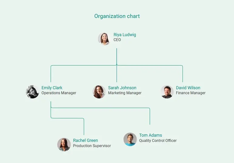 organization chart for soap making business plan