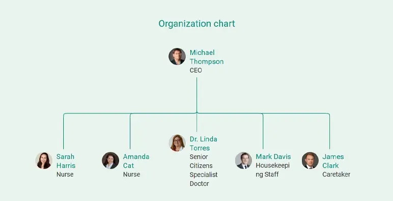 organization chart of residential assisted living business plan