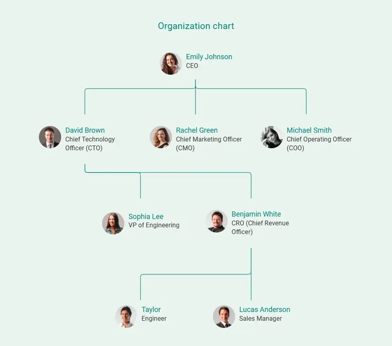 organization chart of saas business plan