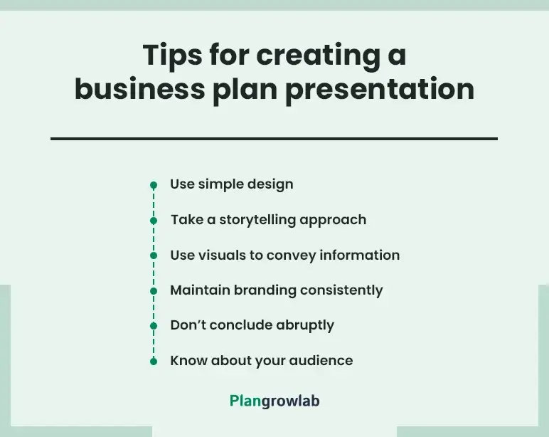 tips for creating a business plan presentation