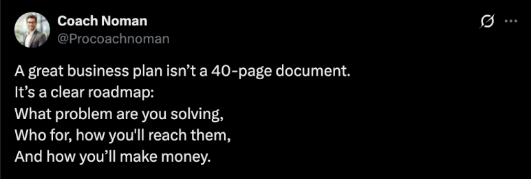 a proper business plan has to be a long perfect document