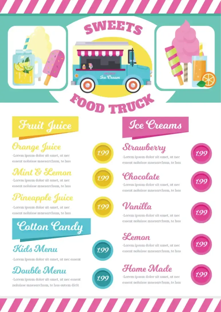 ice cream truck business plan menu