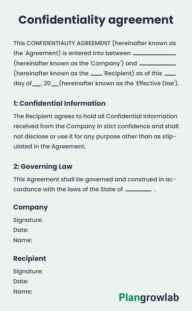 confidentiality agreement