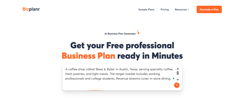 Bizplanr generate a plan