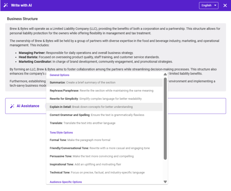 Upmetrics business structure