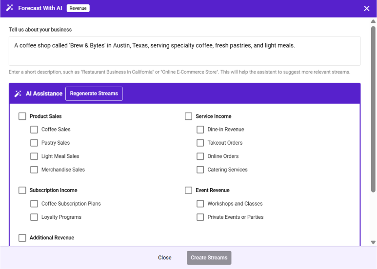 Upmetrics forcast with ai